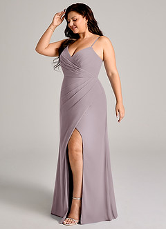 Azazie Maci Bridesmaid Dresses Dusk Sheath Pleated Chiffon Dress image10