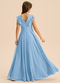 Azazie Anysa Junior Powder Blue A-Line Ruched Chiffon Dress image2