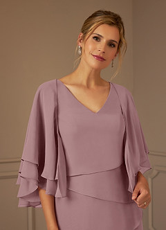 Azazie OHara Abiti per la Madre della Sposa Abito A-Line in Chiffon con Scollo a V Rosa Polverosa image6