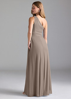 Azazie Dallas Final Sale Amethyst A-Line One Shoulder Mesh Dress image7