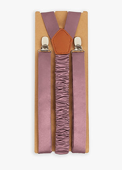 front Matching Color Matte Satin Suspenders