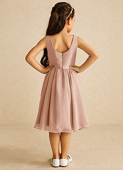 Azazie Ari Flower Girl Dresses Champagne Rose A-Line Sleeveless Chiffon Dress image6
