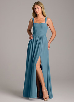 Azazie Rosaline Bridesmaid Dresses Bermuda A-Line Side Slit Chiffon Dress image5