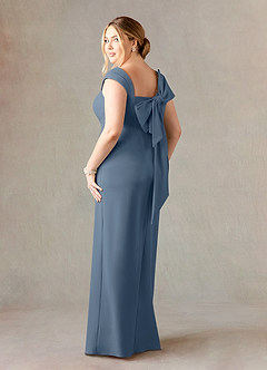 Azazie Ellen Final Sale Twilight Sheath Side Slit Stretch Crepe Dress image9