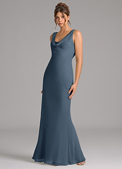 Azazie Rylina Bridesmaid Dresses Neptune Mermaid Pleated Chiffon Dress image4