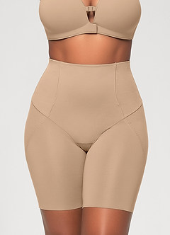 front Powerful Butt Lifting Double C Cross High Waist Shaping Shorts (1.18 inch Effective Butt Lift)