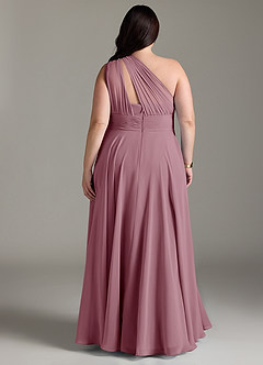 Azazie Charlize Bridesmaid Dresses Vintage Mauve A-Line One Shoulder Chiffon Dress image8