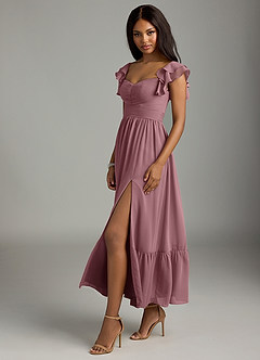 Azazie Anaya Brautjungfernkleider A-Linie Herzausschnitt Chiffon Kleid Amethyst image4
