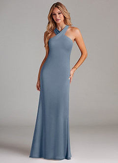 Azazie Doretta Bridesmaid Dresses Twilight Mermaid Pleated Chiffon Dress image3