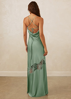 Christian Siriano Bridal for Azazie 1012 Brautjungfernkleider Etui Spitze Stretch-Satin Kleid Matcha image7
