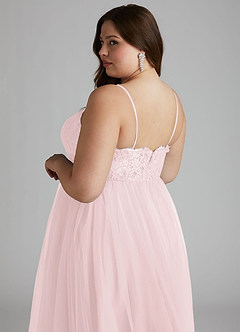 Azazie Roni Bridesmaid Dresses Blushing Pink A-Line Sweetheart Neckline Tulle Convertible Dress image8