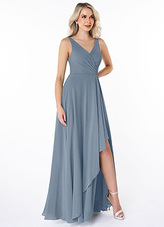 Azazie Calvi Final Sale Twilight A-Line Ruched Chiffon Dress image3