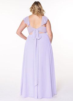 Azazie Everett Bridesmaid Dresses Lilac A-Line V-neck Ruched Chiffon Dress image7