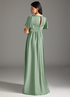 Azazie Verna Abiti da damigella d'onore premaman Abito A-Line Increspato Raso Elasticizzato Floor-Length image2