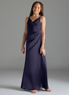 Azazie Maci Junior Klä av Sjöjungfru i Stretch Satin Plisserad image1