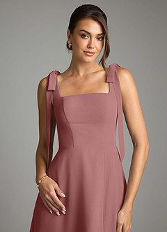 Azazie Debra Bridesmaid Dresses Desert Rose A-Line with Pockets Chiffon Convertible Dress image2