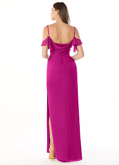 Azazie Emeralda Vestidos de damas de honor Vestido de Fucsia de Gasa de Corte Recto con Vestidos sin tirantes image2
