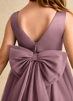 Azazie Winnie Flower Girl Dresses Vintage Mauve Ball-Gown Bow Tulle Dress image7