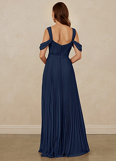 Christian Siriano Bridal for Azazie 1013 Bridesmaid Dresses Dark Navy A-Line Off the Shoulder Chiffon Dress image3