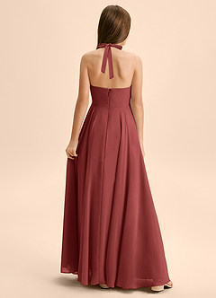 Azazie Kady Junior Terracotta A-Line Sweetheart Neckline Chiffon Dress image2