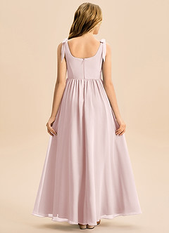 Azazie Delia Junior Robe Trapèze en Mousseline de soie Arc Rose Pâle image6