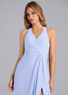 Azazie Dorota Bridesmaid Dresses Lavender A-Line Pleated Chiffon Dress image6
