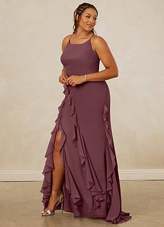 Christian Siriano Bridal for Azazie 1006 Bridesmaid Dresses Sangria Mermaid Ruched Chiffon Dress image11