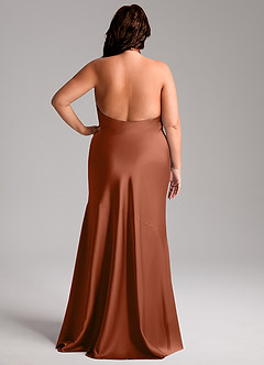 Azazie Lorena Brautjungfernkleider Meerjungfrau-Linie Plissee Stretch-Satin Kleid Zedernrose image8