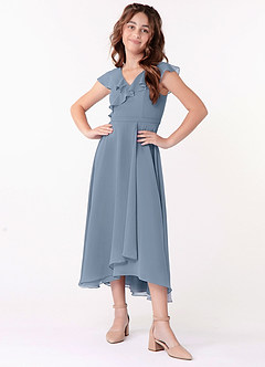 Azazie Posie Junior MAI TAI A-Line Ruched Chiffon Dress image1