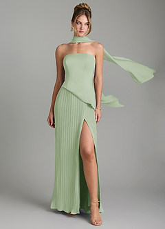 Azazie Tierney Bridesmaid Dresses Dusty Sage A-Line Strapless Chiffon Convertible Dress image1