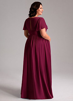 Azazie Verna Maternity Bridesmaid Dresses A-Line V-Neck Ruched Chiffon Floor-Length Dress image8
