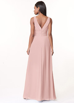 Azazie Julianna Bridesmaid Dresses Powder Pink A-Line Chiffon Dress image2
