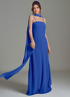 Azazie Ilana Jurken voor bruidsmeisjes Jurk van Chiffon met A-Lijn Strapless Koningsblauw image7