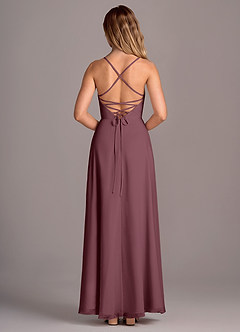 Azazie Mei Brautjungfernkleider A-Linie Chiffon Kleid Sangria image6