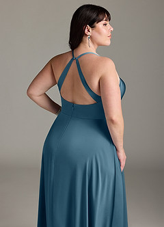Azazie Davis Bridesmaid Dresses Bermuda A-Line Pleated Stretch Satin Dress image12
