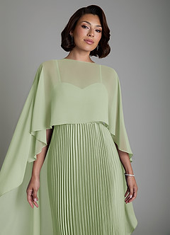 Azazie Micah Vestidos de damas de honor Vestido Salvia Polvorienta de Satén Elástico de Línea A Convertible con Corsé image3