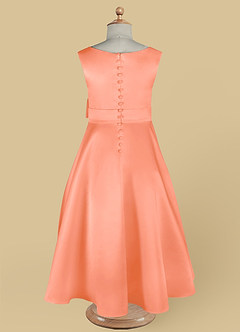 Azazie Lindy Flower Girl Dresses Sunset A-Line Pleated Matte Satin Dress image14