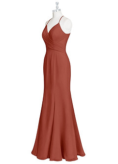 Azazie Carolina Bridesmaid Dresses Auburn Mermaid Ruched Chiffon Dress image8