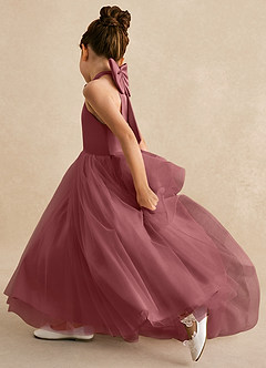 Azazie Bev Flower Girl Dresses Amethyst A-Line Convertible Tulle Dress image7