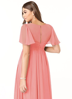 Azazie Verna Abiti da damigella d'onore premaman Abito A-Line Increspato con Scollo a V Chiffon Floor-Length image6