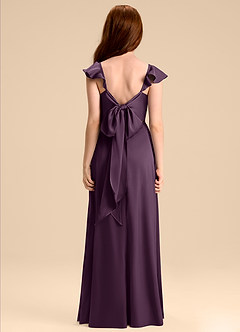 Azazie Everett Junior Klä av A-Line i Stretch Satin Rosett image2