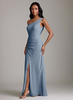 Azazie Madelyn Bridesmaid Dresses Twilight Mermaid One Shoulder Chiffon Convertible Dress image6