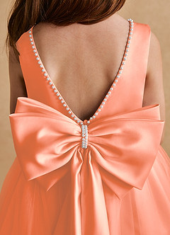 Azazie Cookie Flower Girl Dresses Sunset A-Line Bow Tulle Dress image6