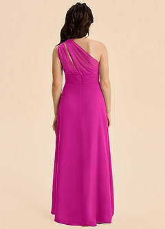 Azazie Skye Junior Fuchsia A-Line Pleated Chiffon Dress image2