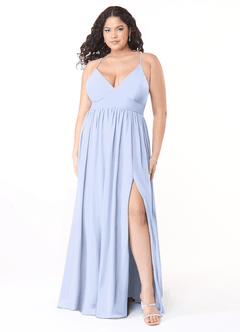 Azazie Aaida Bridesmaid Dresses Ice A-Line Corset Chiffon Dress image7