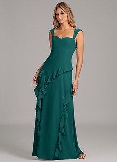 Azazie Sloane Bridesmaid Dresses Peacock A-Line Sweetheart Neckline Chiffon Dress image6