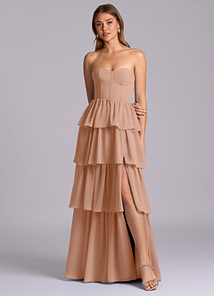 Azazie Faye Suknie dla druhen Linia A Dekolt w kształcie serca Szyfon Do ziemi Sukienka image4