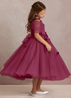 Azazie Shaylee vestidos de niña de las flores Vestido de Mora de Tul de Corte En A con Vestidos sin tirantes image4