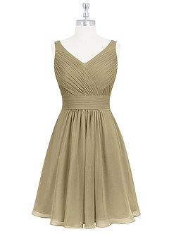 Azazie Grace Bridesmaid Dresses Moss Green A-Line Pleated Chiffon Dress image7