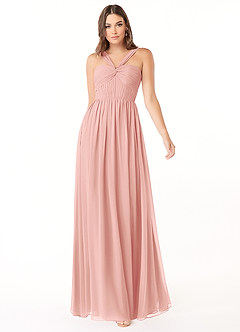 Azazie Dionne Final Sale Grape A-Line Corset Chiffon Dress image1